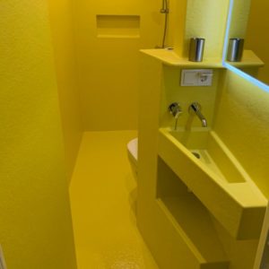 Polyester badkamer geel kleur en vormvrijheid