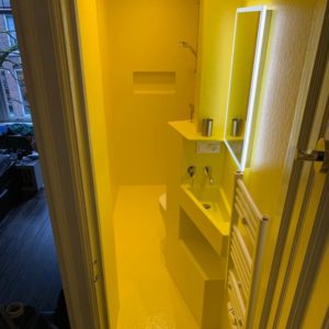 Polyester badkamer geel waterdicht